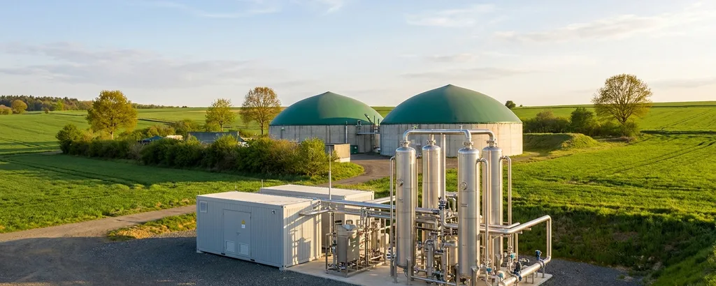 Biomethanaufbereitungsanlage neben landwirtschaftlicher Biogasanlage